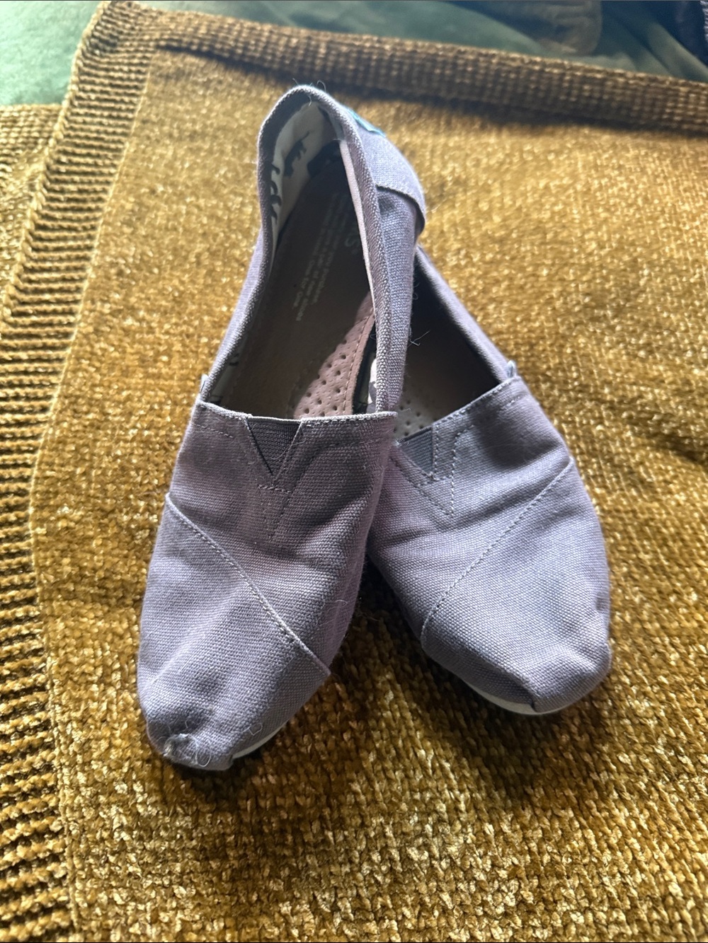 Toms Casual Grey Canvas Slip-On Flats for Women